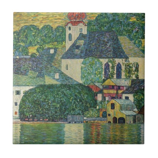 Gustav Klimt / Kirche in Unterach am Attersee Tegeltje (Voorkant)