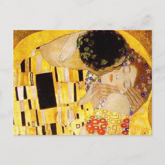 Gustav Klimt Kiss Het klassieke schilderij Briefkaart (Voorkant)