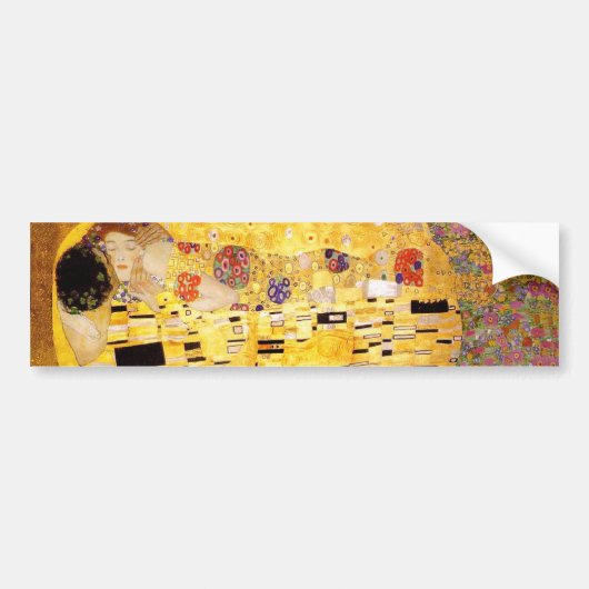 Gustav Klimt Kiss Het klassieke schilderij Bumpersticker (Voorkant)