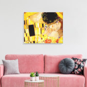 Gustav Klimt Kiss Het klassieke schilderij Canvas Afdruk (Insitu (Woonkamer))