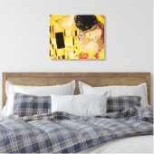 Gustav Klimt Kiss Het klassieke schilderij Canvas Afdruk (Insitu (Slaapkamer))