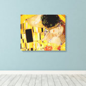 Gustav Klimt Kiss Het klassieke schilderij Canvas Afdruk (Insitu (Houten vloer))