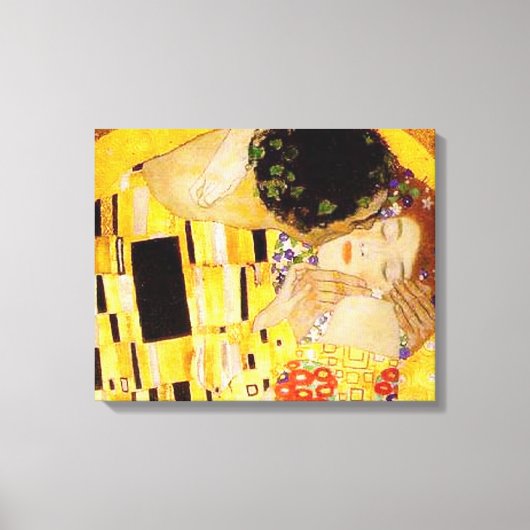 Gustav Klimt Kiss Het klassieke schilderij Canvas Afdruk (Voorkant)
