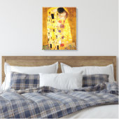 Gustav Klimt Kiss Het klassieke schilderij Canvas Afdruk (Insitu (Slaapkamer))