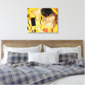 Gustav Klimt Kiss Het klassieke schilderij Canvas Afdruk (Insitu (Slaapkamer))