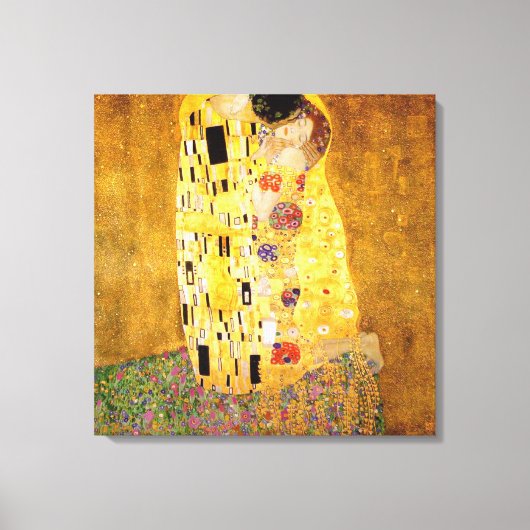 Gustav Klimt Kiss Het klassieke schilderij Canvas Afdruk (Voorkant)