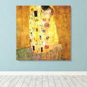Gustav Klimt Kiss Het klassieke schilderij Canvas Afdruk (Insitu (Houten vloer))