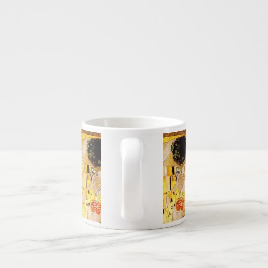 Gustav Klimt Kiss Het klassieke schilderij Espresso Kop (Achterkant)