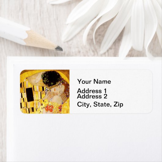 Gustav Klimt Kiss Het klassieke schilderij Etiket (Insitu)