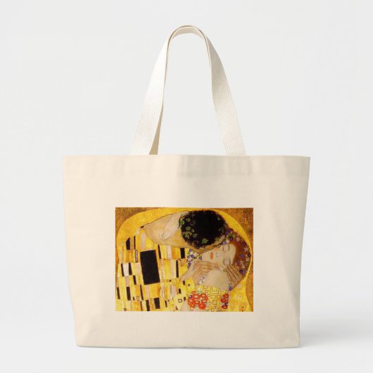 Gustav Klimt Kiss Het klassieke schilderij Grote Tote Bag (Voorkant)