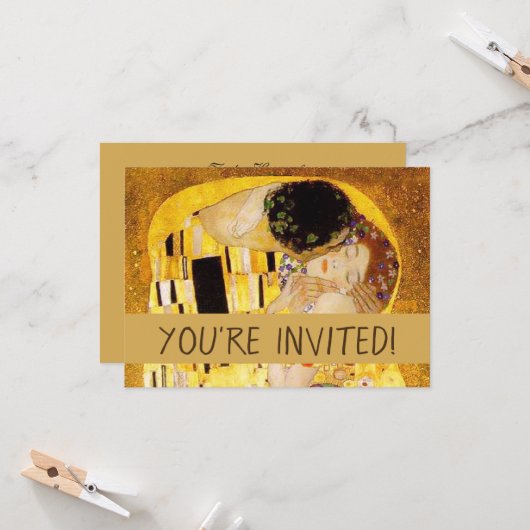 Gustav Klimt Kiss Het klassieke schilderij Kaart (Voorkant / Achterkant in situ)