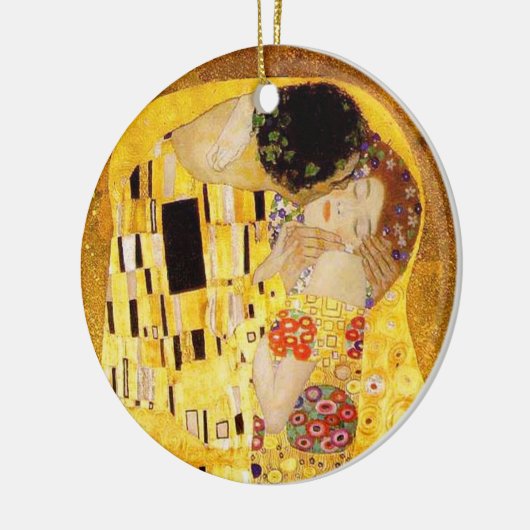 Gustav Klimt Kiss Het klassieke schilderij Keramisch Ornament (Links)