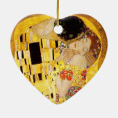 Gustav Klimt Kiss Het klassieke schilderij Keramisch Ornament (Achterkant)