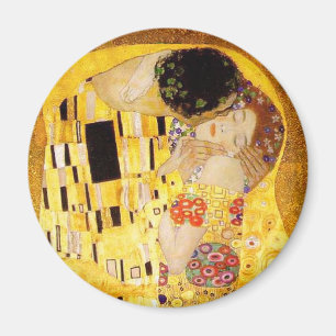 Gustav Klimt Kiss Het klassieke schilderij Magneet