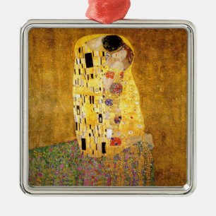 Gustav Klimt Kiss Het klassieke schilderij Metalen Ornament