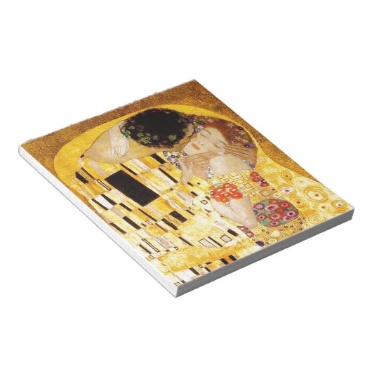 Gustav Klimt Kiss Het klassieke schilderij Notitieblok (Schuin)