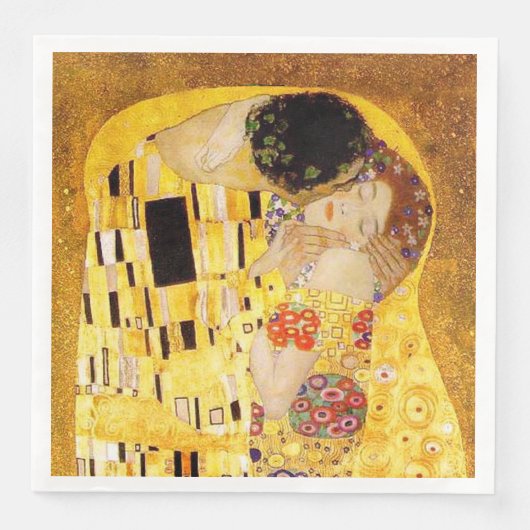 Gustav Klimt Kiss Het klassieke schilderij Servet (Voorkant)