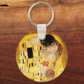Gustav Klimt Kiss Het klassieke schilderij Sleutelhanger (Voorkant)