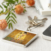 Gustav Klimt Kiss Het klassieke schilderij Sleutelhanger (Zijkant)