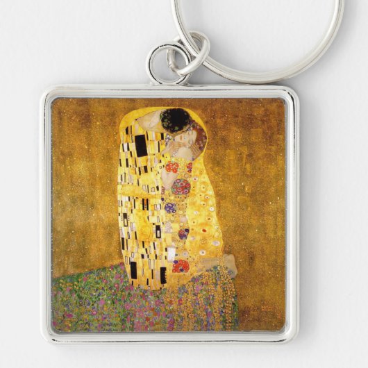 Gustav Klimt Kiss Het klassieke schilderij Sleutelhanger (Voorkant)