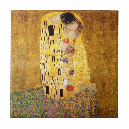 Gustav Klimt Kiss Het klassieke schilderij Tegeltje (Voorkant)
