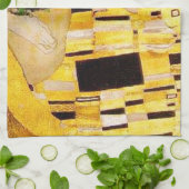 Gustav Klimt Kiss Het klassieke schilderij Theedoek (Gevouwen)