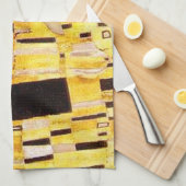 Gustav Klimt Kiss Het klassieke schilderij Theedoek (Quarter Fold)