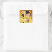 Gustav Klimt Kiss Het klassieke schilderij Vierkante Sticker (Tas)