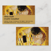 Gustav Klimt Kiss Het klassieke schilderij Visitekaartje (Voorkant / Achterkant)