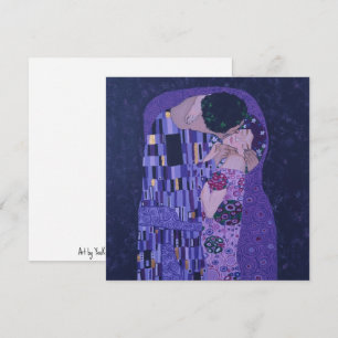 Gustav Klimt Kiss in Paarse Art Print Flat Kaart