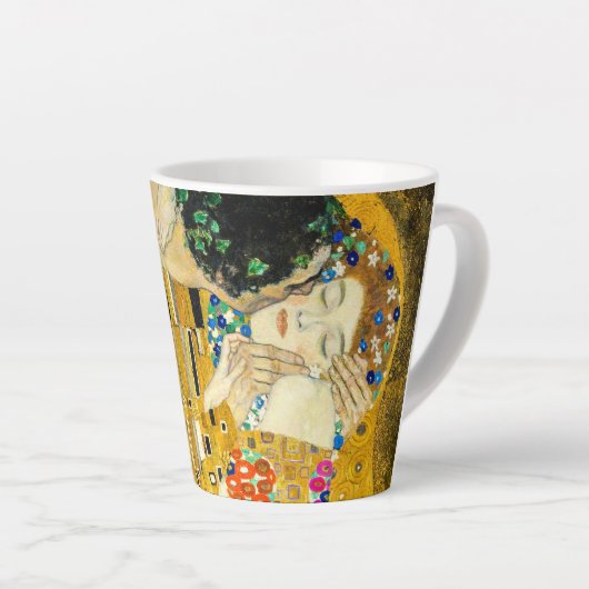 Gustav Klimt Kiss / Valentine's Day Artistic Latte Mok (Rechterhoek)