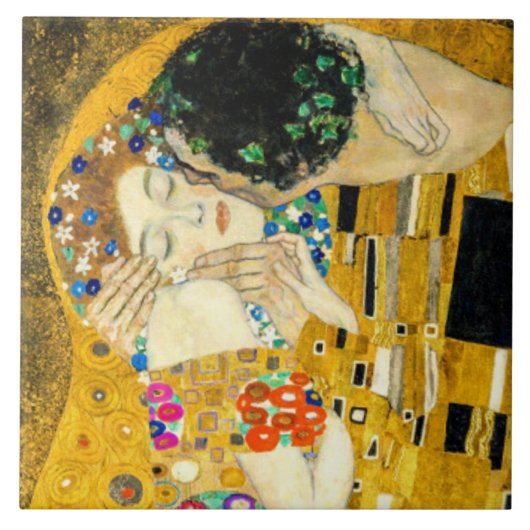 Gustav Klimt Kiss / Valentine's Day Romantic Art Tegeltje (Voorkant)