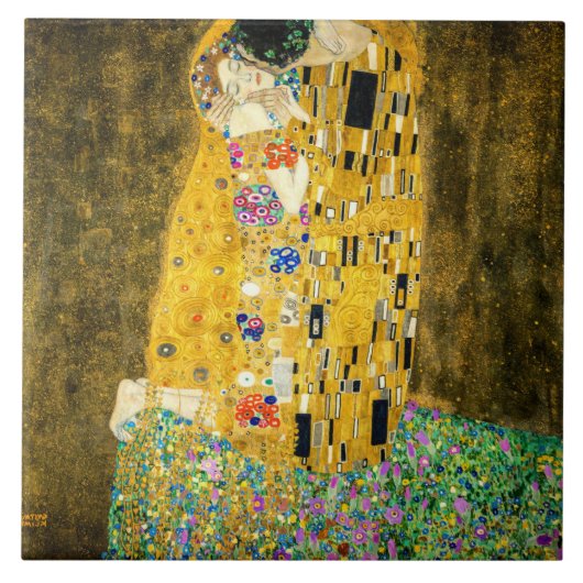 Gustav Klimt Kiss / Valentine's Day Romantic Art Tegeltje (Voorkant)