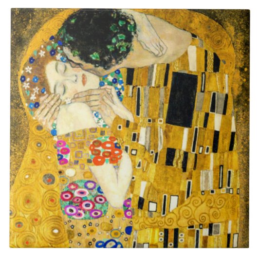 Gustav Klimt Kiss / Valentine's Day Romantic Art Tegeltje (Voorkant)