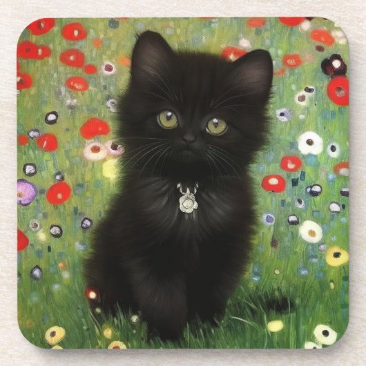 Gustav Klimt Kitten Bier Onderzetter (Voorkant)