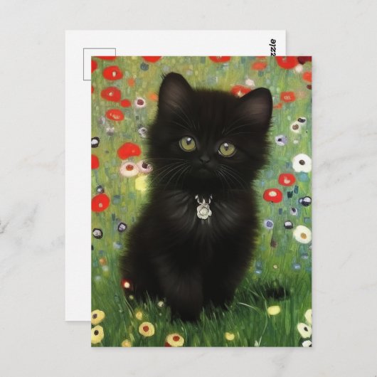 Gustav Klimt Kitten Briefkaart (Voorkant / Achterkant)