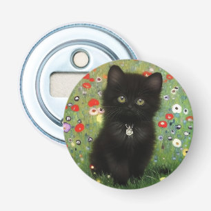 Gustav Klimt Kitten Button Flesopener