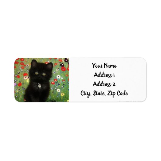 Gustav Klimt Kitten Etiket (Voorkant)