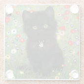 Gustav Klimt Kitten Glazen Onderzetter (Achterkant)