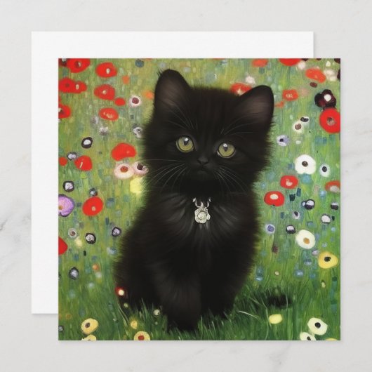Gustav Klimt Kitten Kaart (Voorkant / Achterkant)