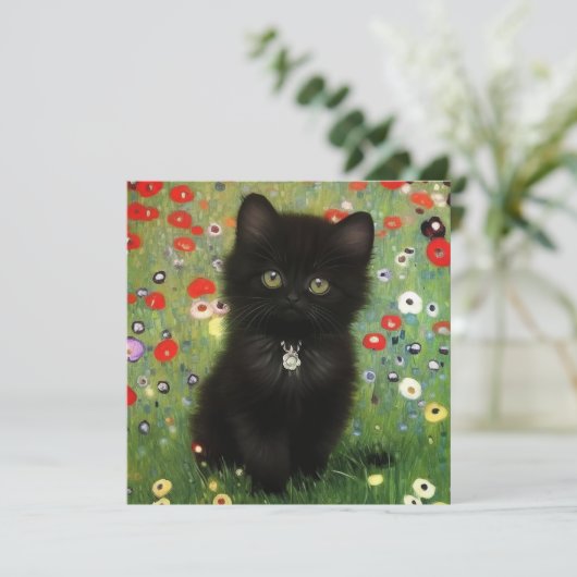 Gustav Klimt Kitten Kaart (Staand voorkant)