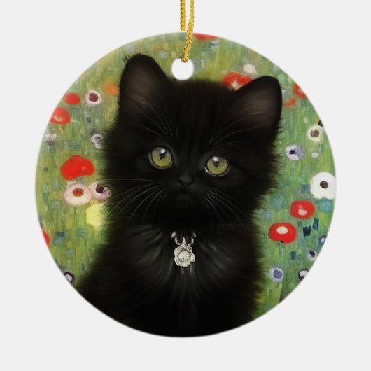 Gustav Klimt Kitten Keramisch Ornament (Voorkant)