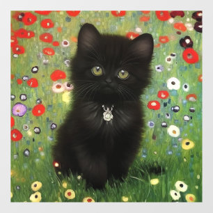 Gustav Klimt Kitten Raamsticker