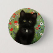 Gustav Klimt Kitten Ronde Button 5,7 Cm (Voorkant)