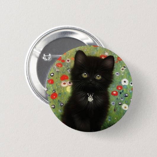 Gustav Klimt Kitten Ronde Button 5,7 Cm (Voorkant /achterkant)