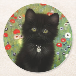 Gustav Klimt Kitten Ronde Kartonnen Onderzetter