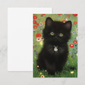 Gustav Klimt Kitten RSVP Kaartje (Voorkant / Achterkant)