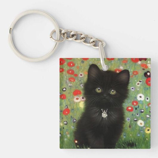 Gustav Klimt Kitten Sleutelhanger (Voorkant)