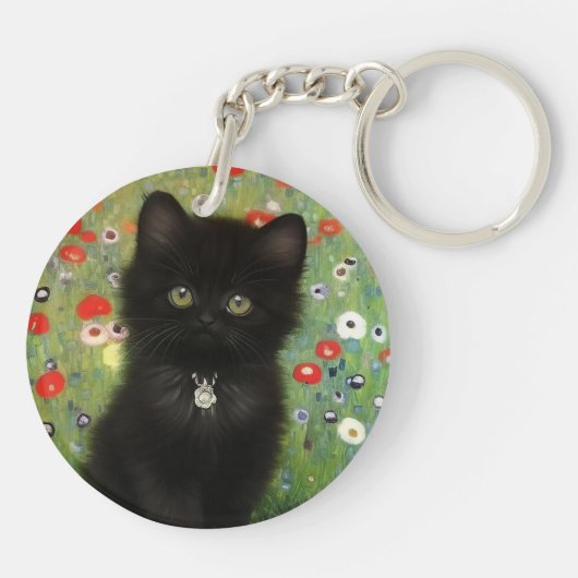 Gustav Klimt Kitten Sleutelhanger (Achterkant)
