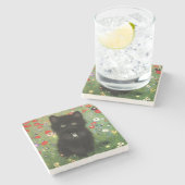 Gustav Klimt Kitten Stenen Onderzetter (Zijkant)